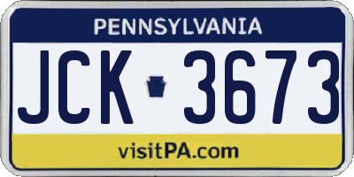 PA license plate JCK3673