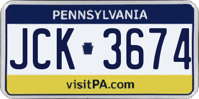 PA license plate JCK3674