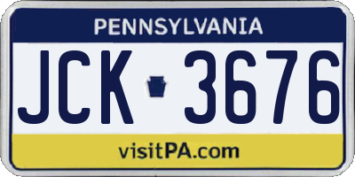 PA license plate JCK3676