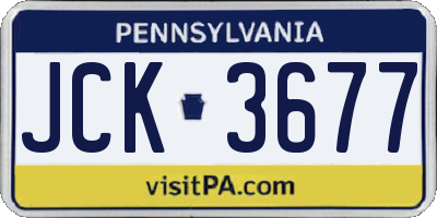 PA license plate JCK3677