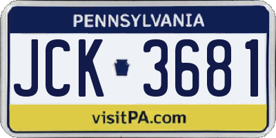 PA license plate JCK3681