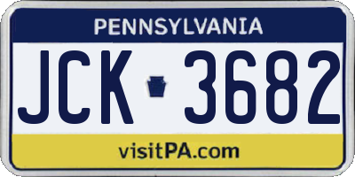 PA license plate JCK3682