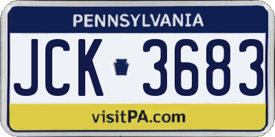 PA license plate JCK3683