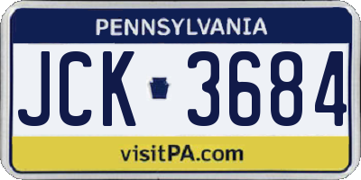 PA license plate JCK3684