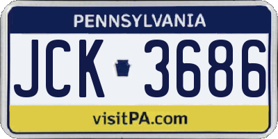 PA license plate JCK3686