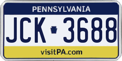 PA license plate JCK3688