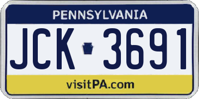 PA license plate JCK3691