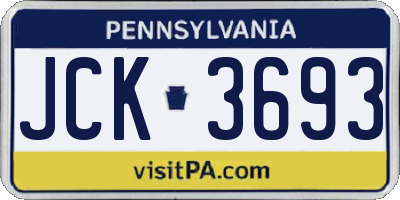 PA license plate JCK3693