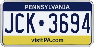 PA license plate JCK3694