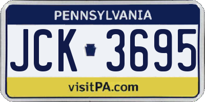 PA license plate JCK3695