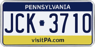 PA license plate JCK3710