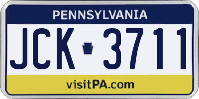 PA license plate JCK3711