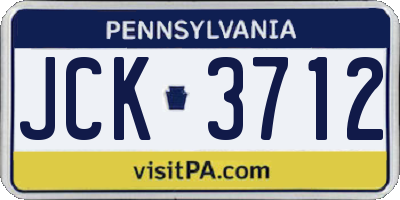 PA license plate JCK3712