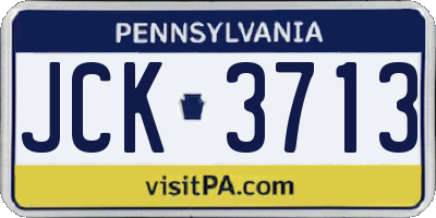 PA license plate JCK3713