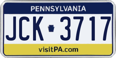 PA license plate JCK3717