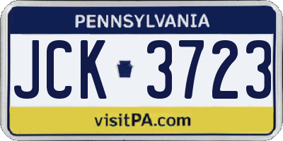 PA license plate JCK3723