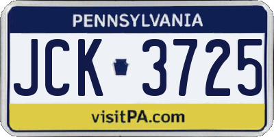 PA license plate JCK3725