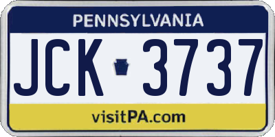 PA license plate JCK3737