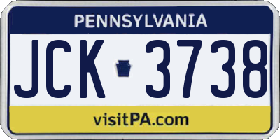 PA license plate JCK3738