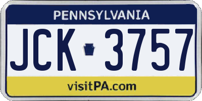 PA license plate JCK3757