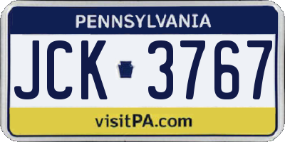 PA license plate JCK3767