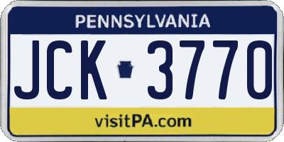PA license plate JCK3770