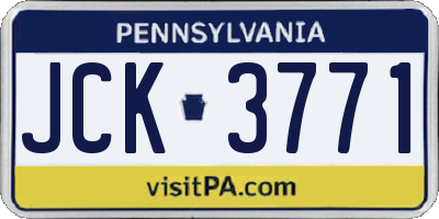 PA license plate JCK3771