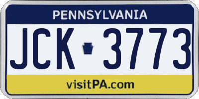 PA license plate JCK3773