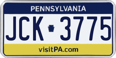PA license plate JCK3775