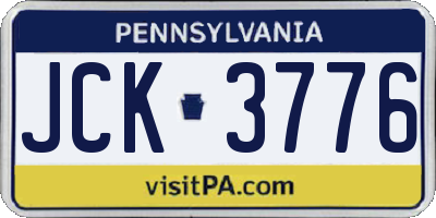 PA license plate JCK3776