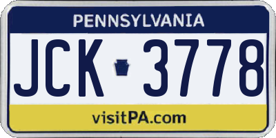 PA license plate JCK3778