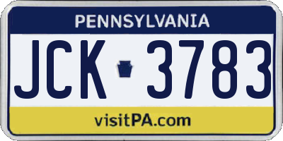 PA license plate JCK3783