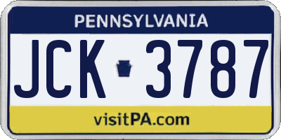 PA license plate JCK3787