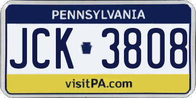 PA license plate JCK3808