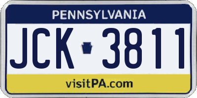 PA license plate JCK3811