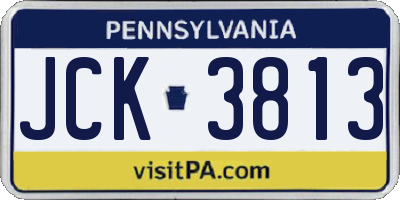 PA license plate JCK3813