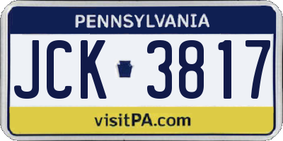 PA license plate JCK3817