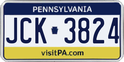 PA license plate JCK3824