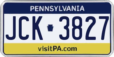 PA license plate JCK3827