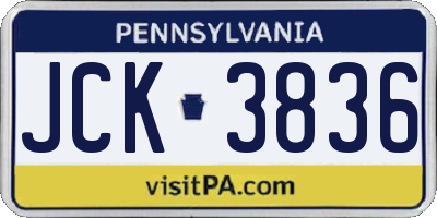PA license plate JCK3836