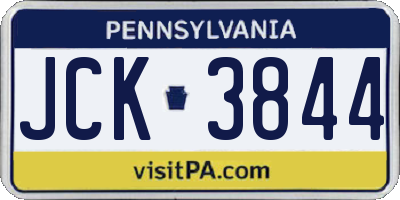 PA license plate JCK3844