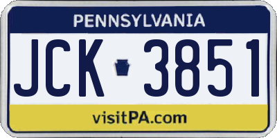 PA license plate JCK3851