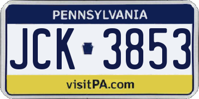 PA license plate JCK3853
