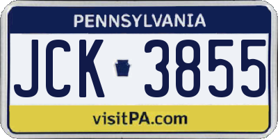 PA license plate JCK3855