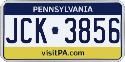 PA license plate JCK3856