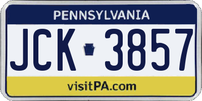 PA license plate JCK3857