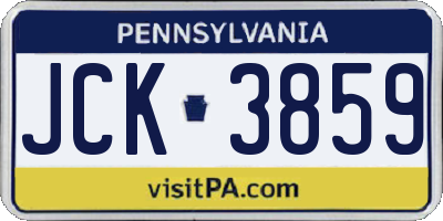 PA license plate JCK3859