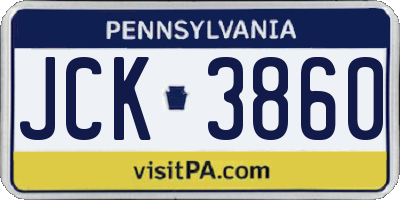 PA license plate JCK3860