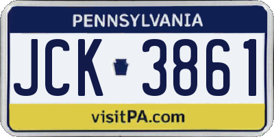 PA license plate JCK3861