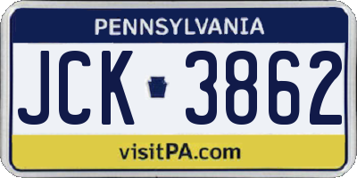 PA license plate JCK3862